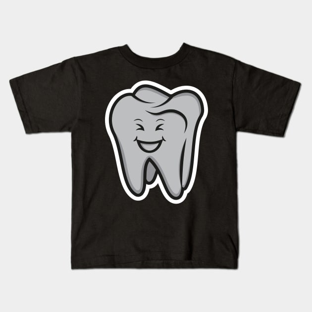 Cute Tooth cartoon character vector icon illustration. Healthcare and medical objects icon design concept. Healthy teeth smiling vector. Kids T-Shirt by AlviStudio